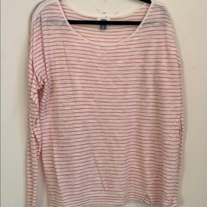 White and red striped old navy sweater, XL.